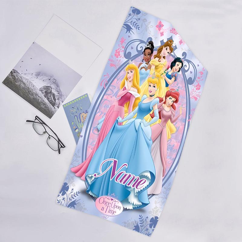 1pc Princess2 Beach Towel with Custom Name, Beach/Swimming/Bath/Picnic/Camping Towel, Suitable for Seaside Beaches
