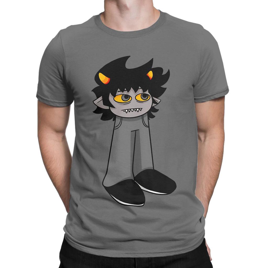 Homestucks ШтаныКот Каркат Футболка Мужская Хлопок Одежда С Принтом Художественная Литература MSPA Круглый Вырез Короткий Рукав