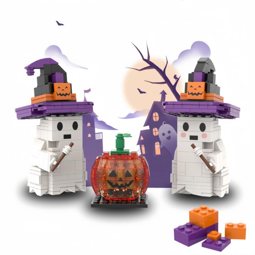Popular Halloween Compatible Lego Small Particles Building Block Ghost Pumpkin Puzzle Assembled Toy Gift