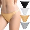 Sexy Women Briefs Low-rise Hollow Stitching Panties Solid Color Bikini Briefs
