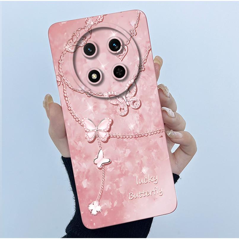 For Honor X9C 2024 Case Simplicity Flower Liquid Soft Silicone Back Cover for HonorX9c X 9C Phone Funda Magic7 Lite Bumper Shell