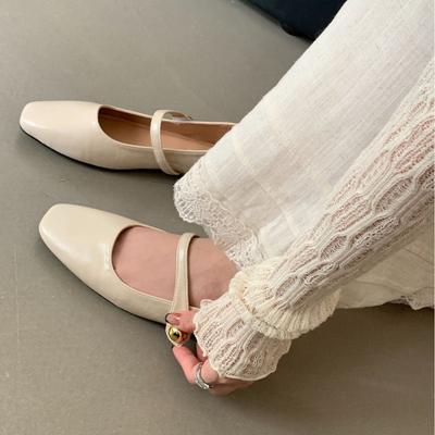 Туфли Мэри Джейн с квадратным носком в стиле ретро, маленькие кожаные туфли, балетки, одинарные туфли, повседневная обувь, женские