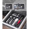 Регулируемый выдвижной ящик-органайзер для столовых приборов антрацит, органайзер для ящиков