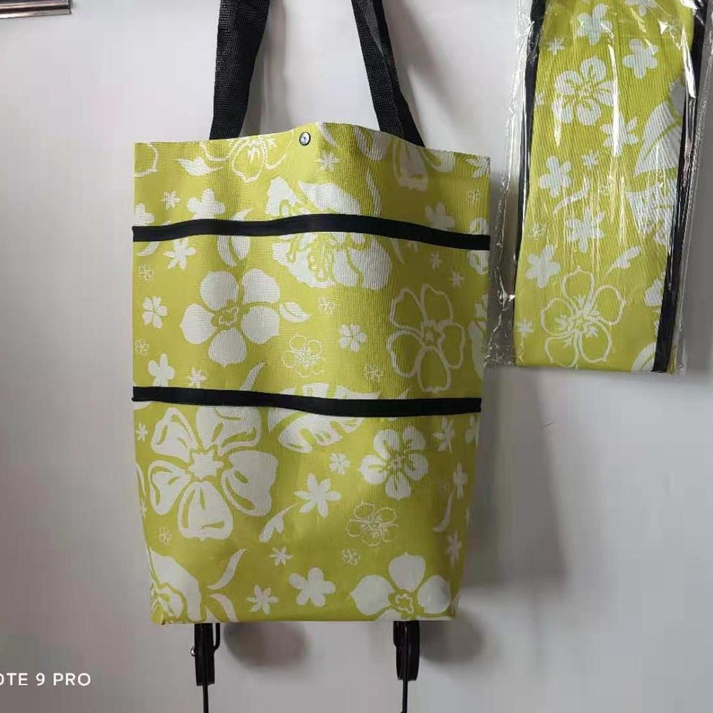 Складная полиэстеровая тележка для покупок на колесах - Портативная сумка-тележка