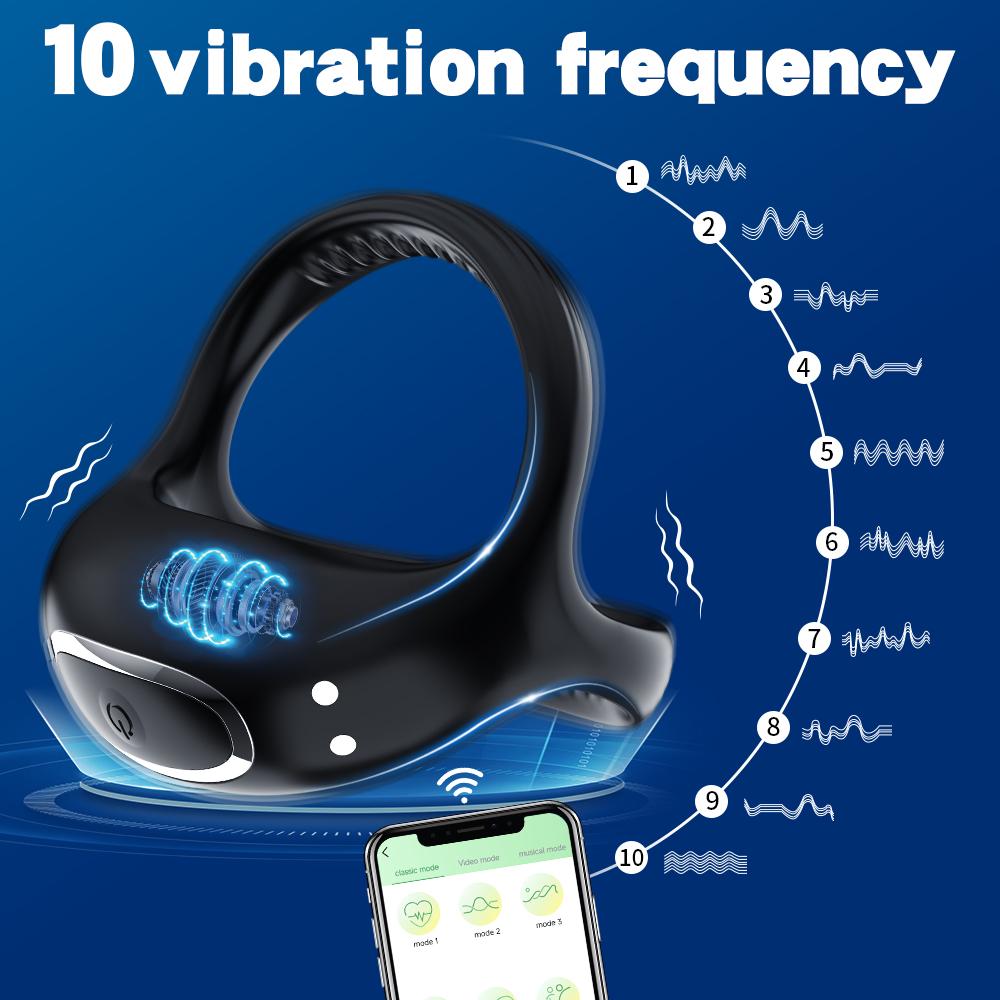 Bluetooth беспроводной пульт дистанционного управления вибрирующее кольцо на член кольцо для пениса с задержкой эякуляции вибратор для взрослых секс-игрушка для мужчин мастурбатор