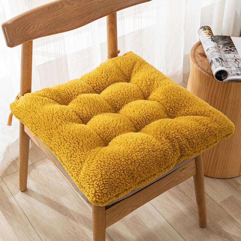 40/50cm Winter Plush Cushion Solid Color Lamb Chair Seat Cushion Pouf Tatami Room Office Car Seat Butt Pad Thicken Floor Cushion