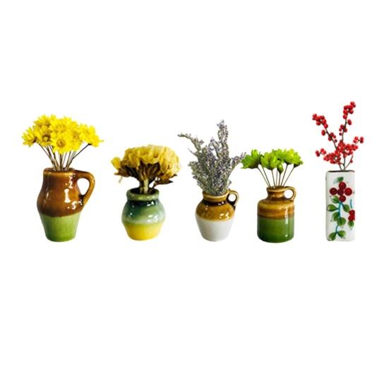 5/7/8 шт. Мини-керамическая ваза Магнит на холодильник Дом Офис Кухня Шкаф Холодильник 3D Миниатюрная ваза для цветов Горшок Магнитное украшение Орнамент