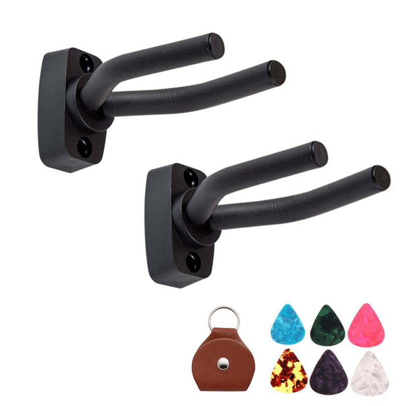 9 шт. настенное крепление для гитары, набор вешалок для гитары/баса/скрипки/мандолины/гавайской гитары с целлулоидными медиаторами и держателем из искусственной кожи