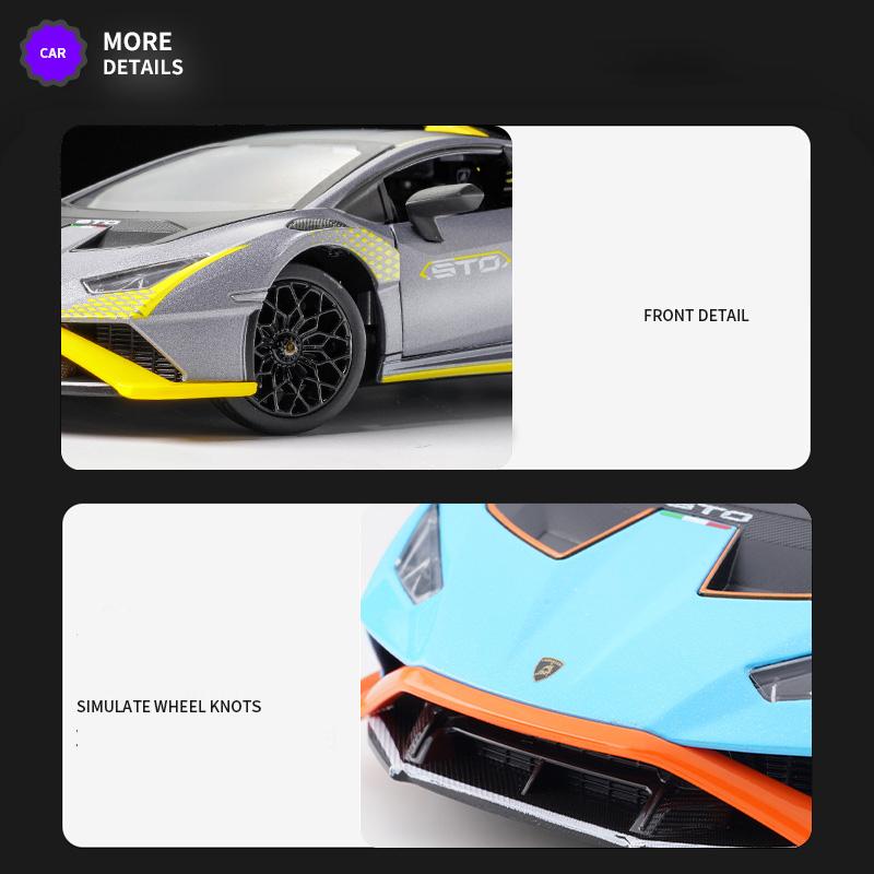 1/24 масштаб Lambor Hurricane STO, игрушечный автомобиль, образец голоса и коллективная игрушка, подарок на день рождения