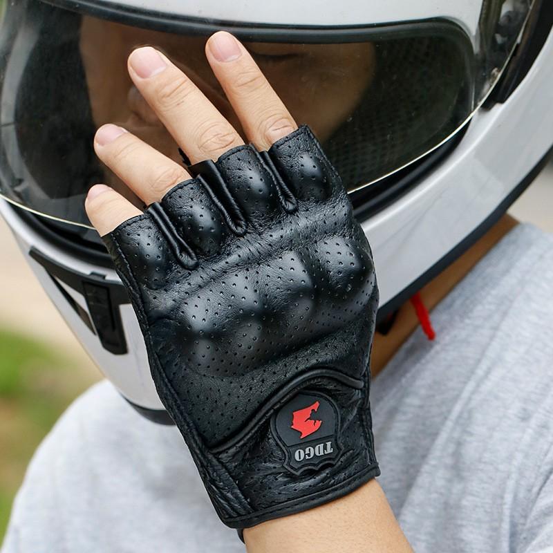Motorcycle Gloves Men Women Full Finger Half Breathable Touchscreen Compatible Synthetic Leather Riding
