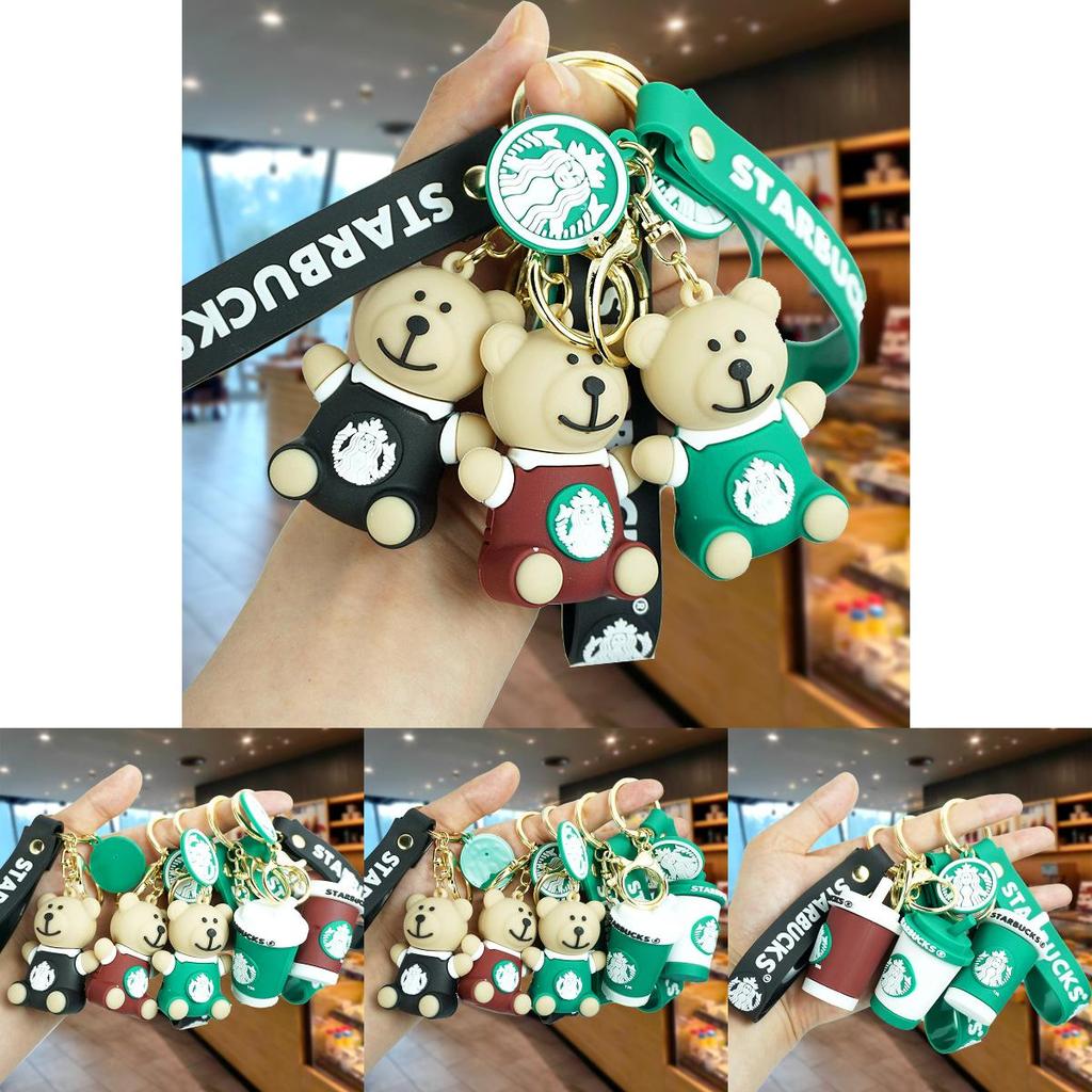 Очаровательный брелок в виде мишки, резиновый материал, милый мультяшный аксессуар для ключей, подвеска для автомобиля