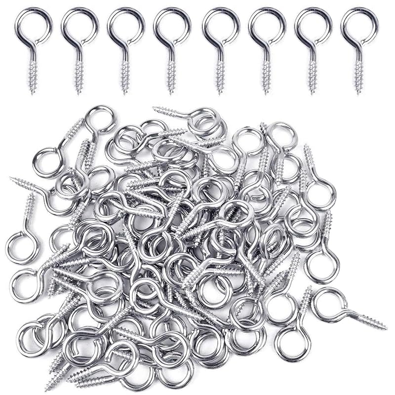 DEVENTORZ Screw Heaton Screw Hole Pin Screw Eye Pin Eye Hook Screw Screw Ikku Uv Resin Mold Approximately 100 Pieces 4*8mm Set Metal Fittings DIY