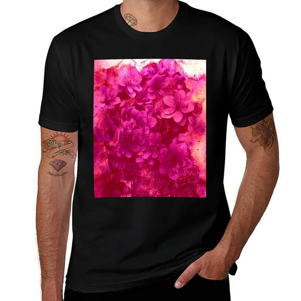 Small Fuchsia Flowers Tshirt Large Size Soft Cotton Tshirt