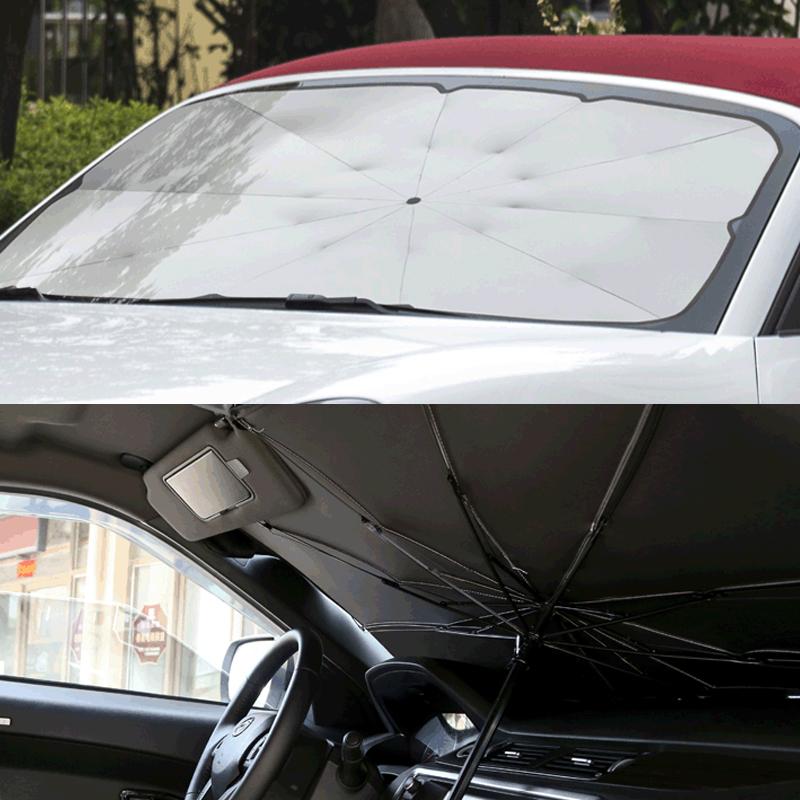 1PC Car Sunshade Umbrella-style Front Glass Sunshade Sunscreen Heat Insulation Cloth Car Windshield Sunshade Car Umbrella