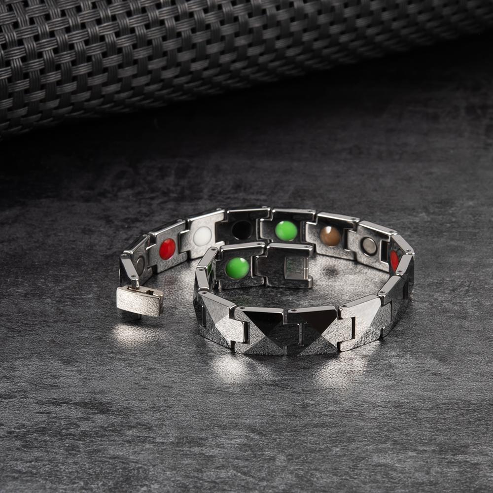 Ikuinen Arrow Магнитные браслеты Вольфрам Турмалин Энергия здоровья Карбид вольфрама Цепь Ювелирные изделия Мужчины Водонепроницаемые с защитой от царапин