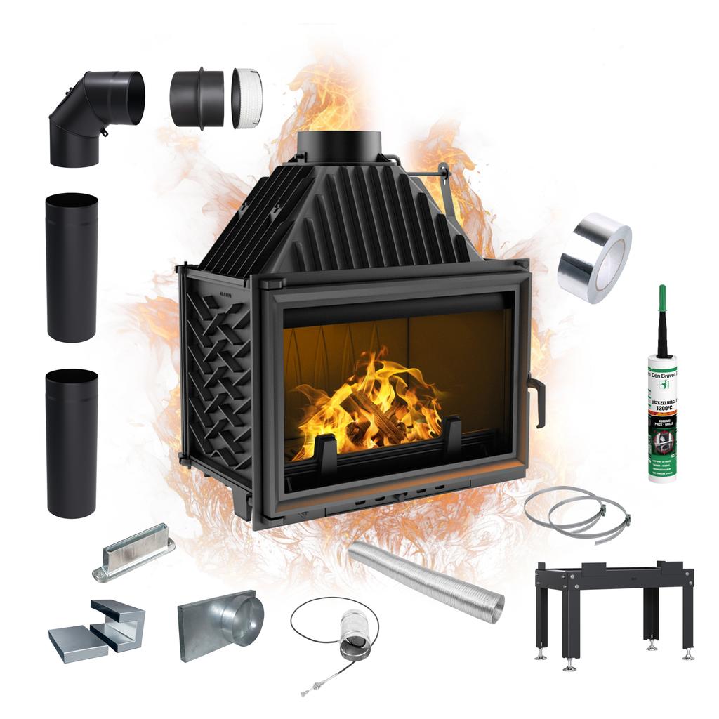 Чугунный камин KRATKI OLIWIA 16 кВт Ø 200