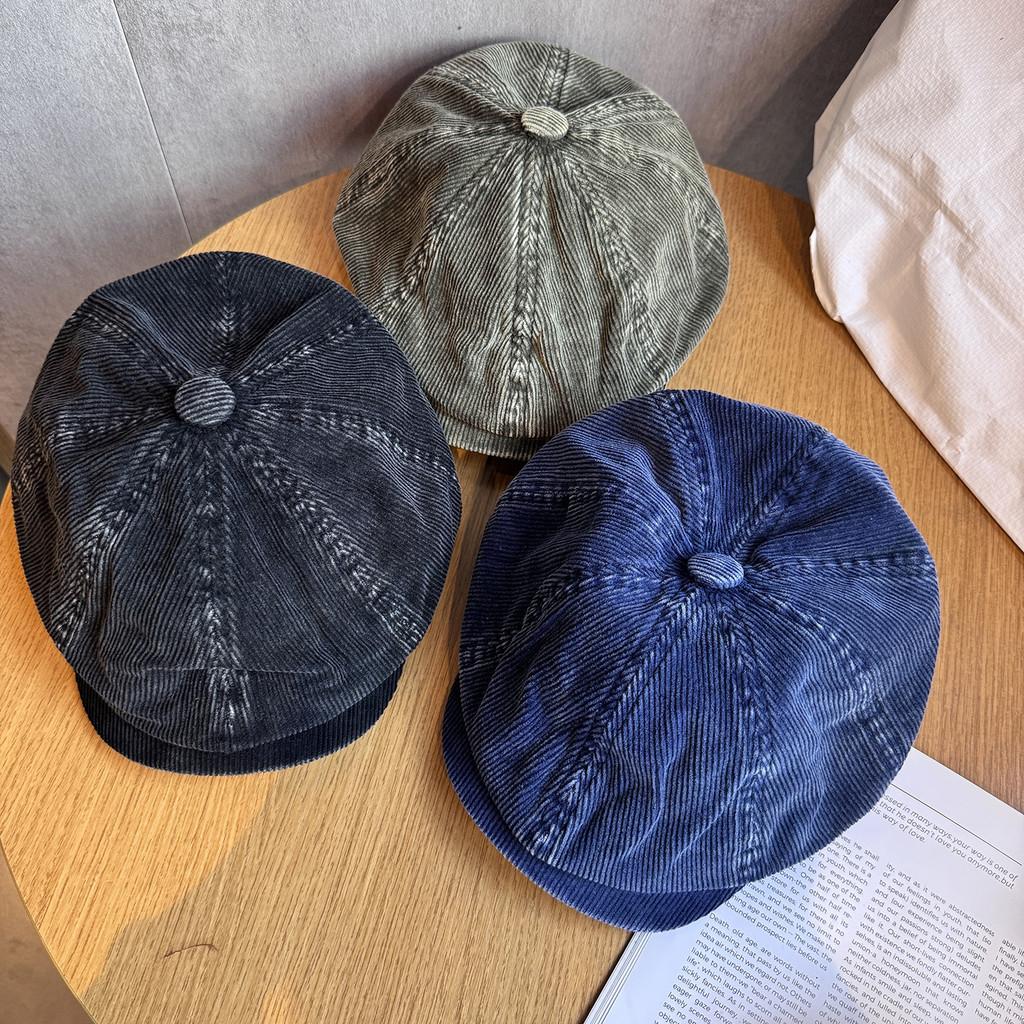 Cotton Vintage Corduroy Cap With Curved Brim Fashionable Breathable Duckbill Hat