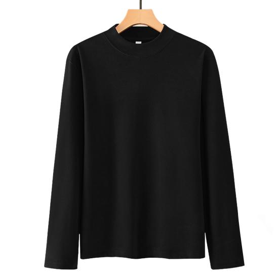 Thermal Shirt Men Women Long Sleeve Round Neck Thickened T-shirt Warm Casual Tee Pullover for Autumn Winter Outdoors Daily Wear