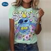 Summer Disney Lilo Stitch 3d Print T-shirts for Women Cute Lady Summer T-shirts Casual O-neck Stitch T-shirts