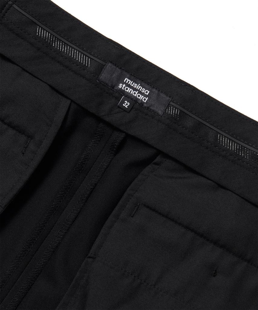 MUSINSA STANDARD Semi-Wide Slit Hidden Banding Slacks [Black]