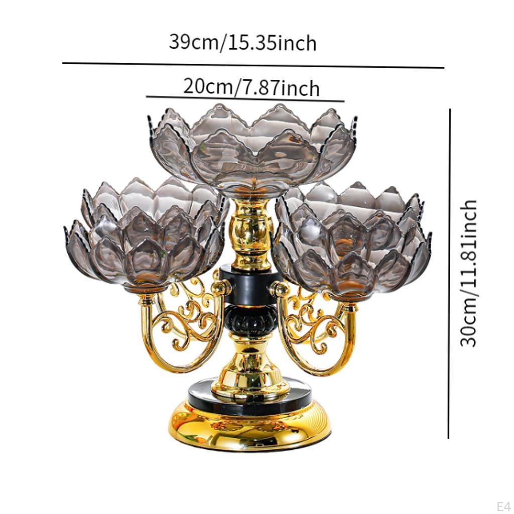 Rotating Snack Serving Tray Divided Dishes Fruit Bowl Display Modern with Multi