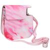 Pink Stripe Pattern PU Leather Camera Protective Case Shoulder Strap Camera Bag Fit for Fujifilm mini 11 9