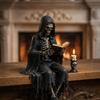 Halloween Skeleton Figurine Decoration Sitting Man Sculpture Desktop Ornaments  Home Decor