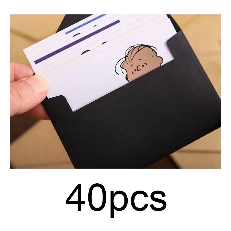 20/40/80 шт. классические белые, черные крафт-пустые мини-бумажные оконные конверты, свадебные приглашения, подарочный конверт