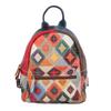 Genuine Leather Women's Bag Casual Ethnic Style Multi-zip Color Diamond Check Patchwork Handmade Fashion Bag Cowhide Backpack