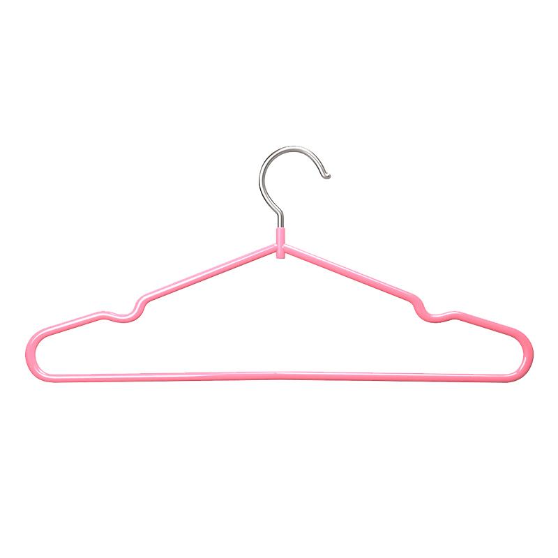 Clothes Hanger Hanger With Grooves For Airing Children Adult Metal Simple Thick Non-Slip Dip Plastic Coat Hanger Blue Green