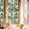 Flower Window Privacy Film Double-sided Stained Glass Rainbow Window Film Sun Blocking Static Covering Cling Sticker PVC Window Door Decorative