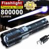 High Power Strong Light Flashlight Rechargeable Long Range USB Charging 26650 Battery Outdoor Telescopic Zoom Super Bright Torch