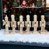 6Pcs Unfinished Christmas Nutcrackers 5 Inch Wooden Nutcracker Figurines DIY Nutcracker Soldier Figures Xmas Craft Project for Adults Kids Holiday