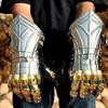 Medieval Gloves Set Medieval Steel, Brass Gauntlet Gloves Fully Functional Cosplay Gloves Halloween Costume Arms Best Gift