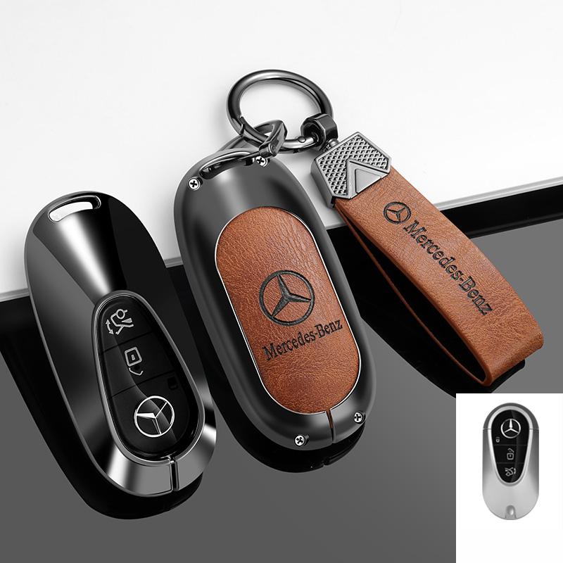 2025 Новый Чехол-Ракушка из Сплава Цинка и Кожи для Брелока Автомобиля Mercedes Benz C E S Class GLC W206 W223 W214 E300 C260 C300 S450