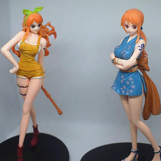 Anime Figure Realistic Shape Lovely Miniature Figurine One Piece Nami Action Figure Car Decor