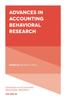 The Advances In Accounting Behavioral Research Book