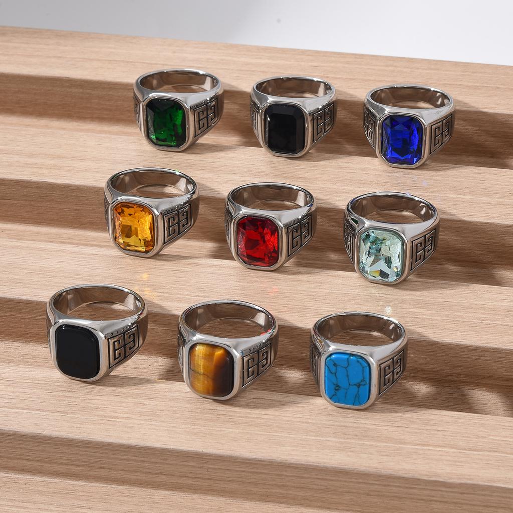 A3485 Мужские высококачественные кольца для часов из нержавеющей стали 316L с ониксом, классический трендовый ювелирный продукт