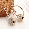 Wedding Party Wearing Woman Female Crystal Ball Fashion Alloy Drop Earrings Gift for Friend