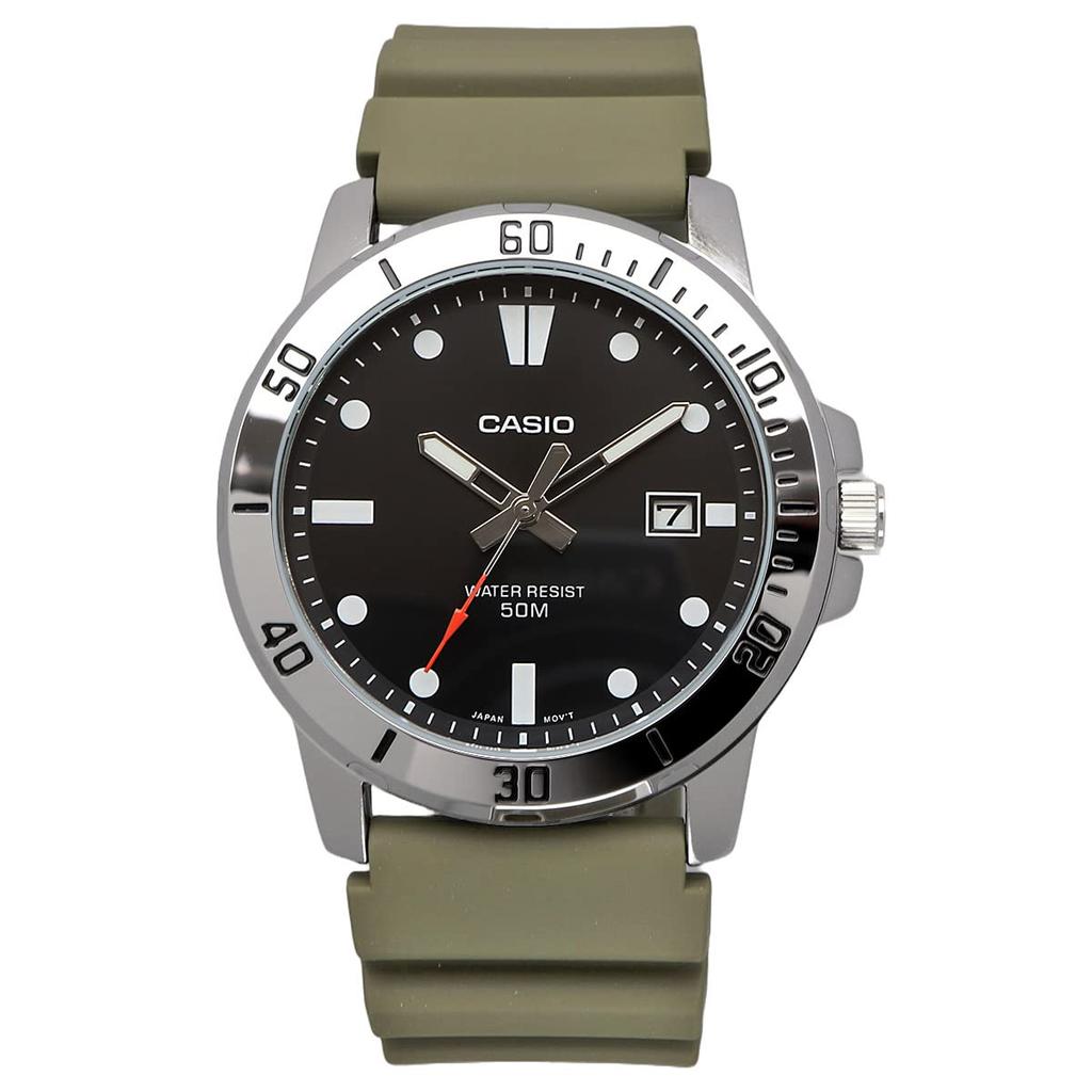 Casio Стандартные аналоговые кварцевые часы Military Olive Overseas Model [Casio] мужские MTP-VD01-3EV [Товар]