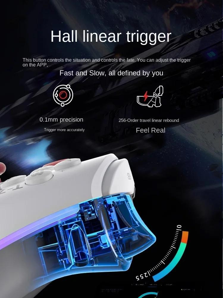 Беспроводной Bluetooth-контроллер с линейным триггером Холла для коммутатора/ПК/iOS, многоплатформенное подключение, эффект освещения RGB для киберспорта