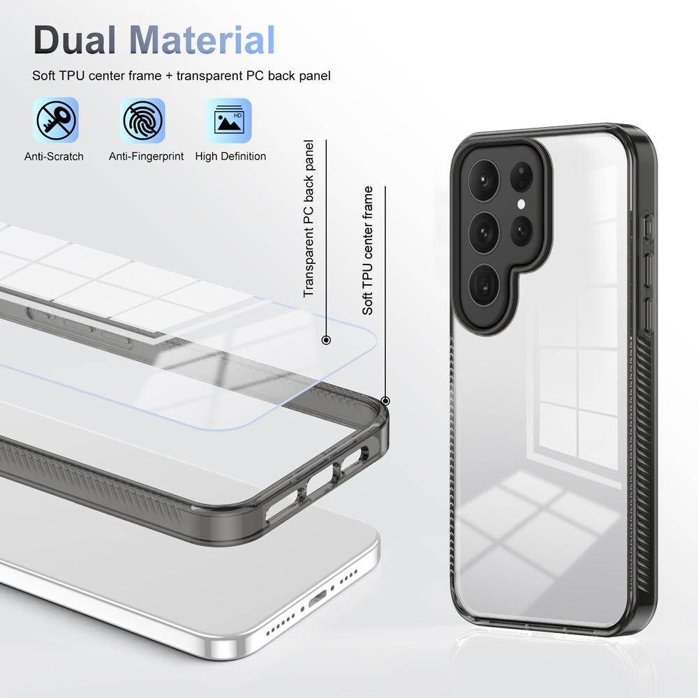 KEYSION Прозрачный чехол для Samsung S24 Ultra 5G S23 FE ТПУ+ПК Противоскользящий Прозрачный Ударопрочный Чехол для телефона для Galaxy S23 S22 Ultra