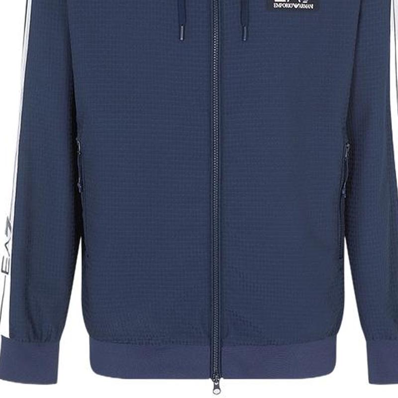 Emporio Armani Мужская толстовка с капюшоном на молнии с принтом букв SS23, темно-синяя, 3RPM67-PN6ZZ-1554