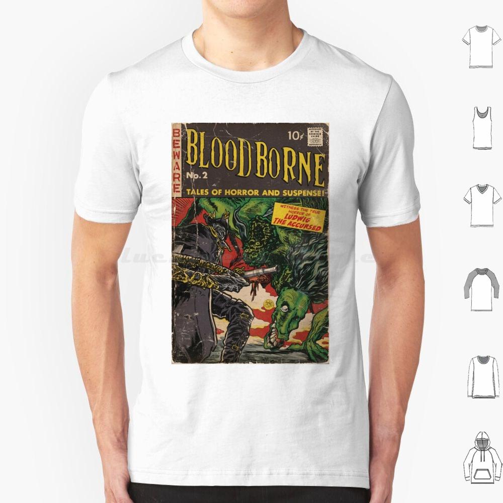 Футболка с обложкой комикса Bloodborne Хлопок Мужская Женская Печать своими руками Bloodborne Dark Souls Souls Охотник Игры Кровь Dark Soulsborne Видео