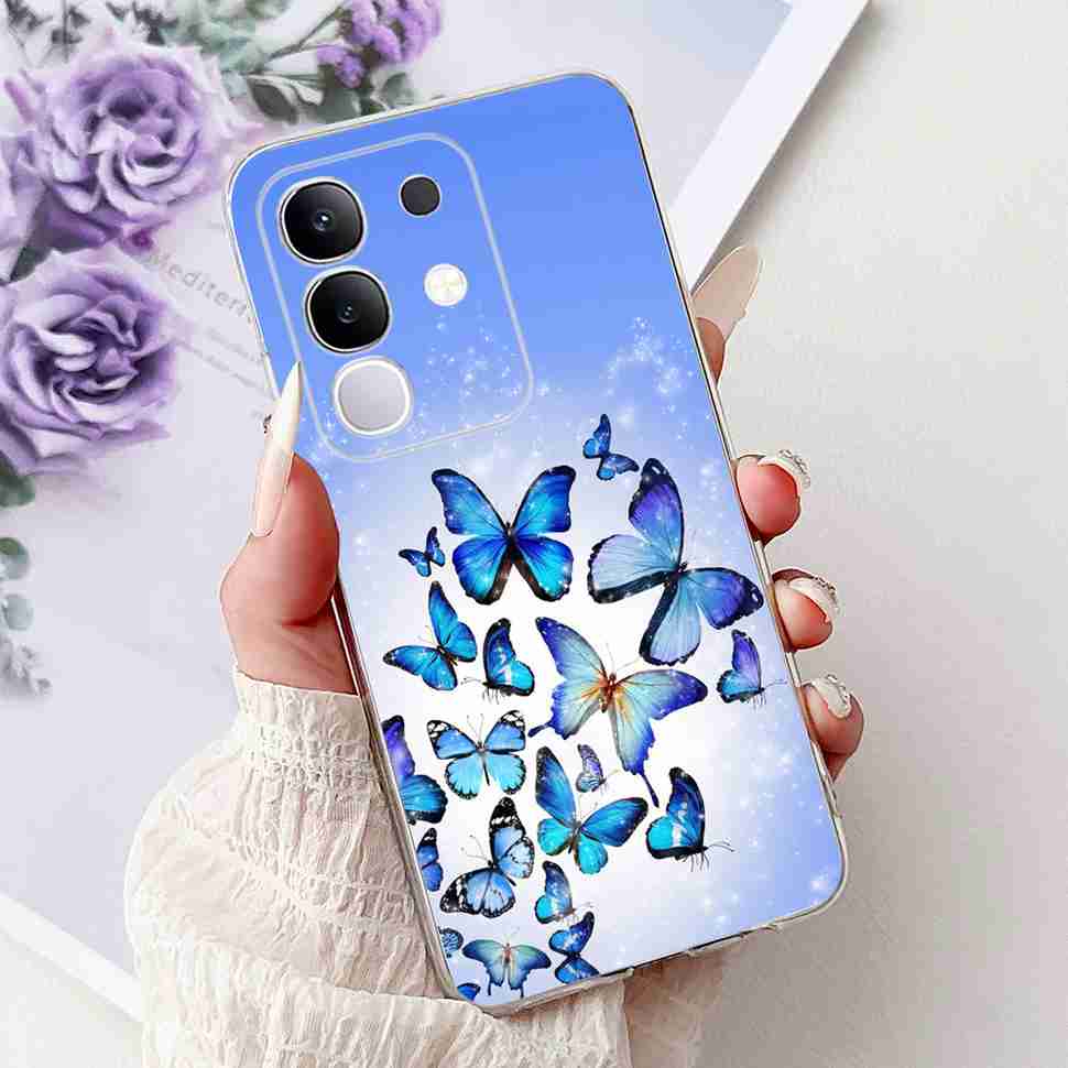 For Vivo Y29 4G Case Cute Couple Cat Butterfly Cover Soft Silicone Phone Cases For Vivo Y 29 Y29 4G Fundas Coque 6.68"