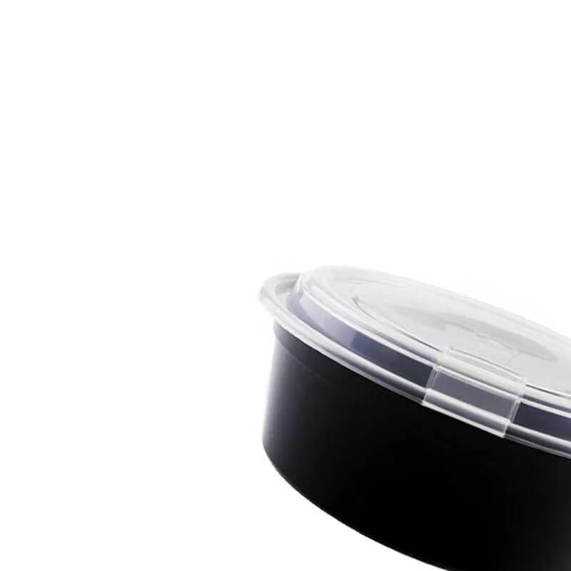 Disposable Black Round Food Container with Vented Dome Lid