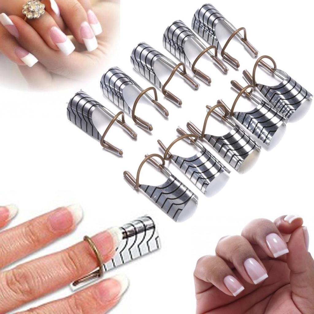 5PCS Women Reusable UV Gel Acrylic Tips Nail Art Extension Guide Form Tool