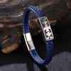 Fashion Cross Pattern Shape Men's Stainless Steel Leather Bracelet Classic For Handsome Boys Birthday Gift