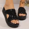 Fashion Sequined Cool Slippers Women's New Temperament Women's Thick-soled Beach Cool Slippers