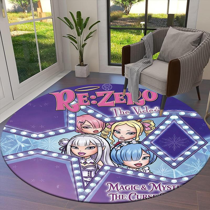 Re Zero Круглый ковер Ковер для гостиной спальни дивана игровой комнаты Декор Нескользящий коврик для пола
